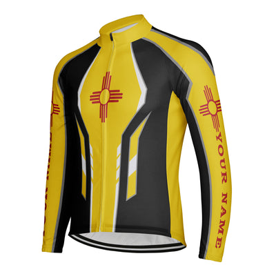 Customize New Mexico Winter Thermal Fleece Men's Cycling Jersey Long Sleeve