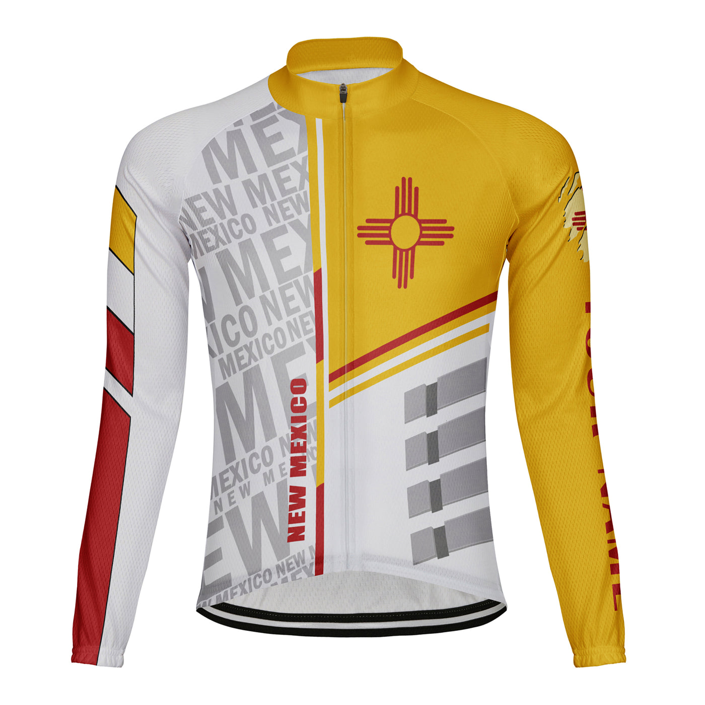 Customize New Mexico Winter Thermal Fleece Men's Cycling Jersey Long Sleeve