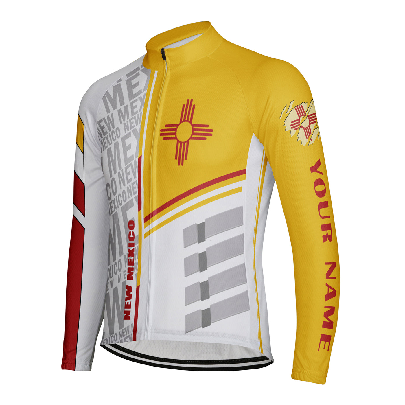 Customize New Mexico Winter Thermal Fleece Men's Cycling Jersey Long Sleeve