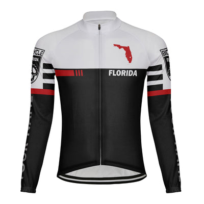 Customized Florida Winter Thermal Fleece Men's Cycling Jersey Long Sleeve