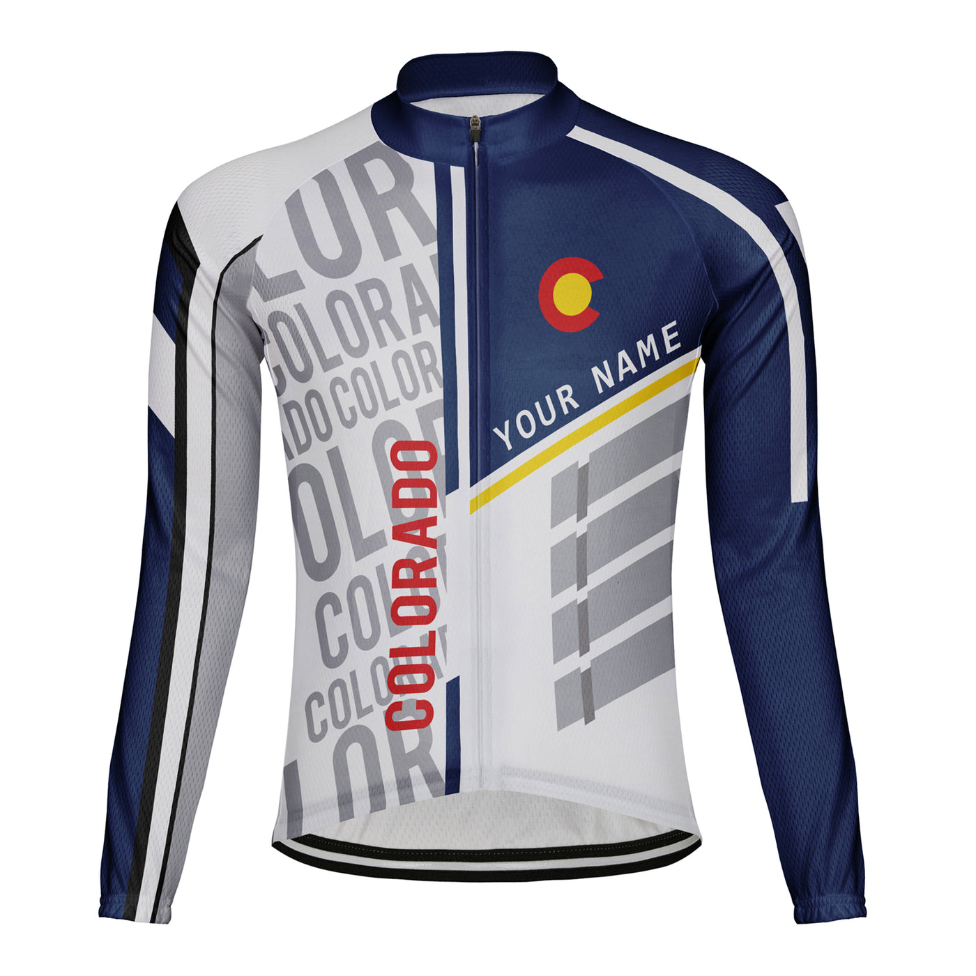Customized Colorado Winter Thermal Fleece Men's Cycling Jersey Long Sleeve