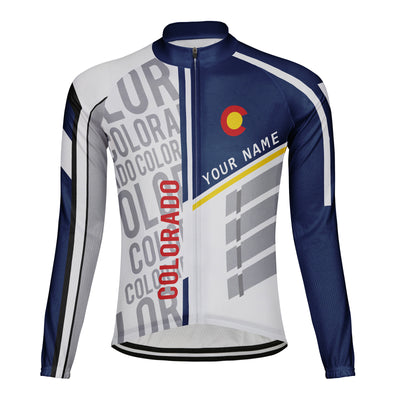 Customized Colorado Winter Thermal Fleece Men's Cycling Jersey Long Sleeve