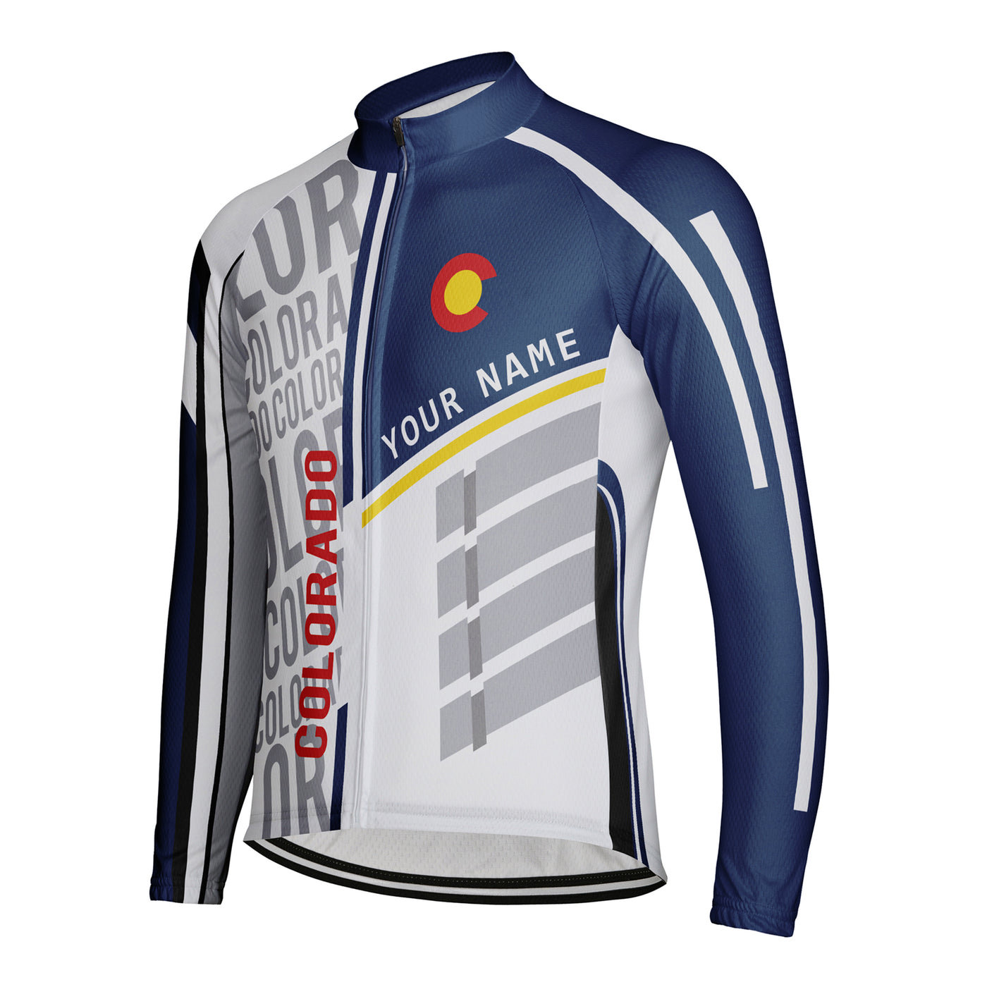 Customized Colorado Winter Thermal Fleece Men's Cycling Jersey Long Sleeve