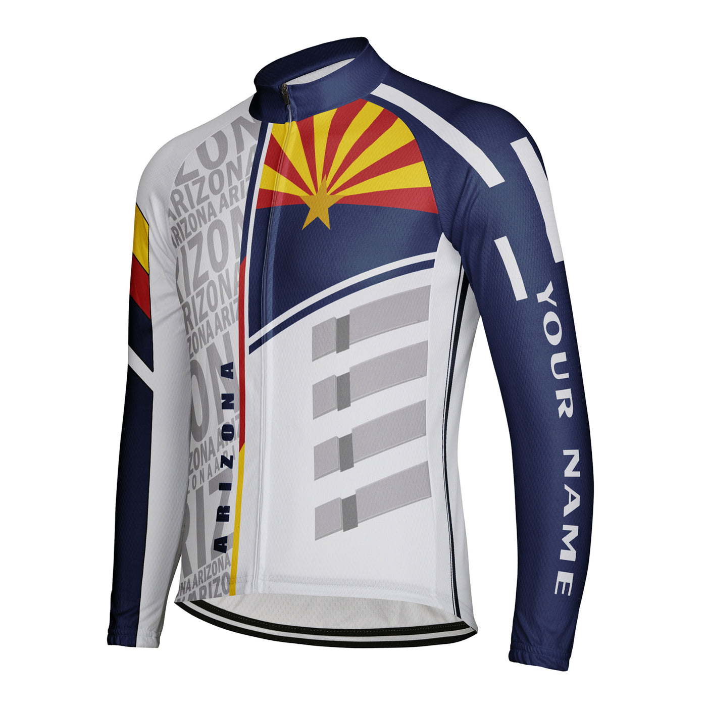 Customized Arizona Winter Thermal Fleece Men's Cycling Jersey Long Sleeve