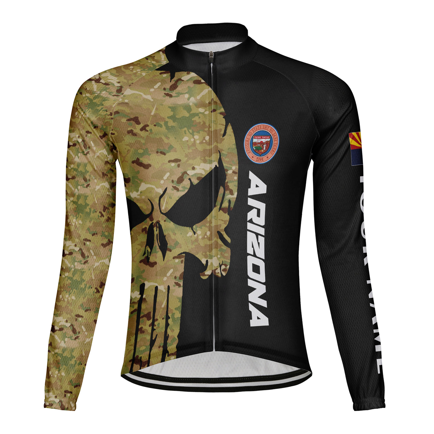 Customized Arizona Winter Thermal Fleece Men's Cycling Jersey Long Sleeve