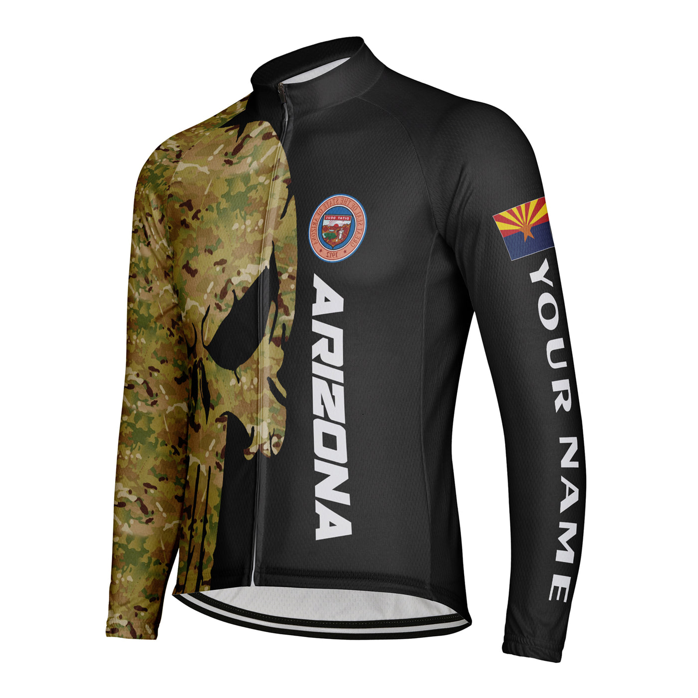 Customized Arizona Winter Thermal Fleece Men's Cycling Jersey Long Sleeve