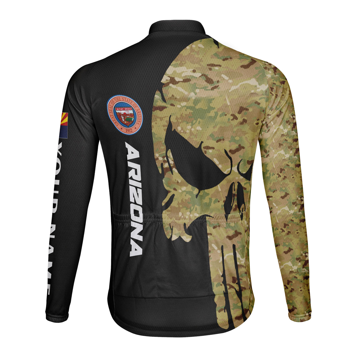 Customized Arizona Winter Thermal Fleece Men's Cycling Jersey Long Sleeve