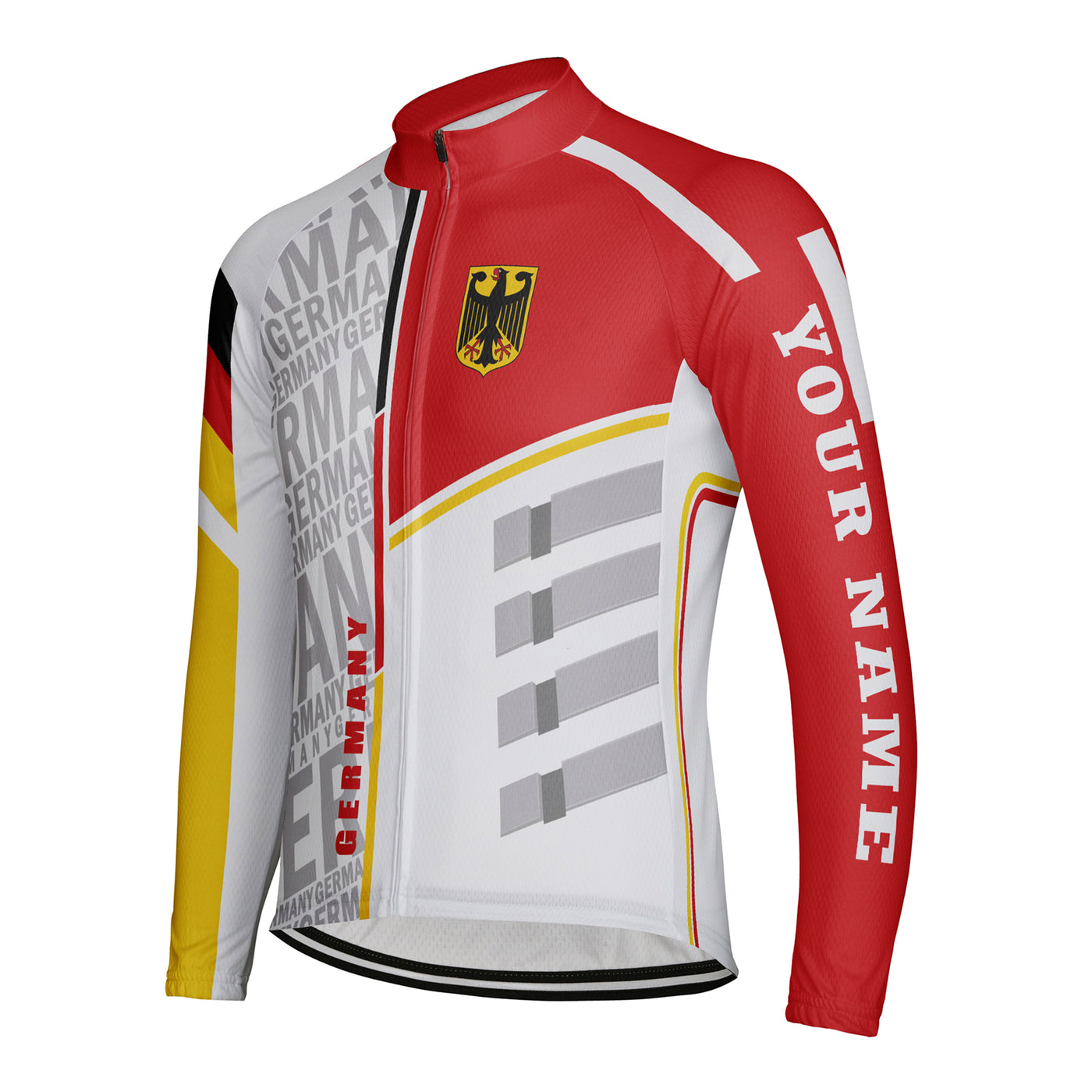 Custom Germany Men's Winter Thermal Fleece Cycling Jersey Long Sleeve