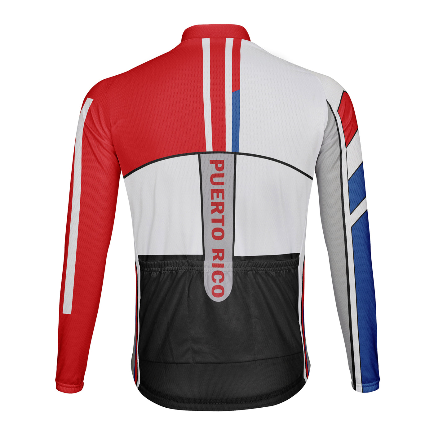 Customized Puerto Rico Winter Thermal Fleece Men's Cycling Jersey Long Sleeve