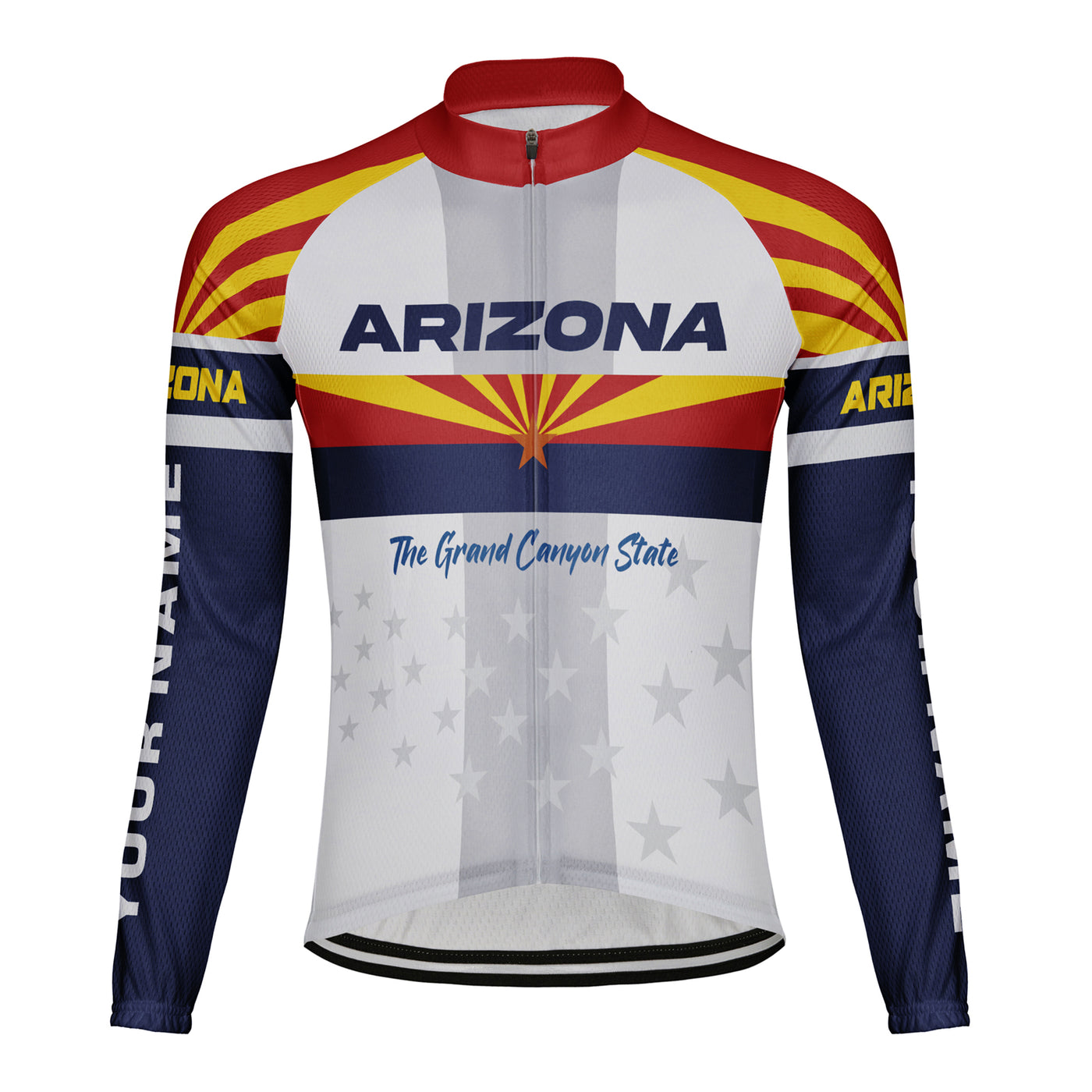 Customized Arizona Winter Thermal Fleece Men's Cycling Jersey Long Sleeve
