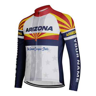 Customized Arizona Winter Thermal Fleece Men's Cycling Jersey Long Sleeve