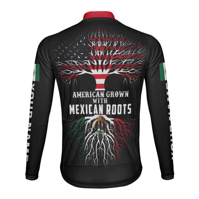 Custom Mexico Men's Winter Thermal Fleece Cycling Jersey Long Sleeve